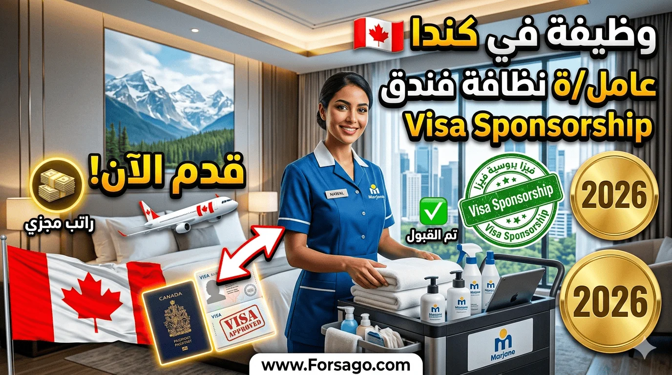 وظيفة عامل/ة نظافة فندق في كندا (مع كفالة التأشيرة) 2026 