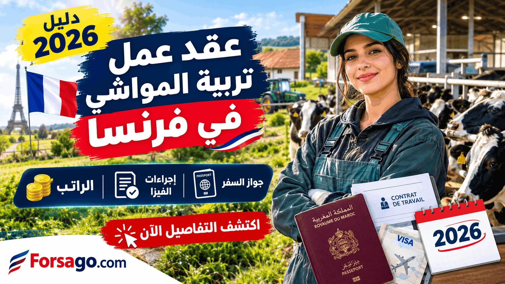 دليل عقد عمل تربية المواشي في فرنسا: تفاصيل الراتب وإجراءات الفيزا 2026