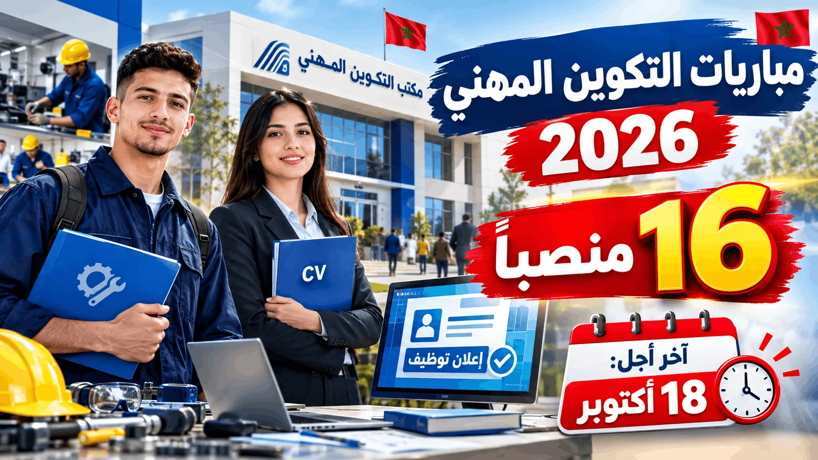 جديد مباريات مكتب التكوين المهني 2026: توظيف 16 منصباً (آخر أجل 18 أكتوبر)